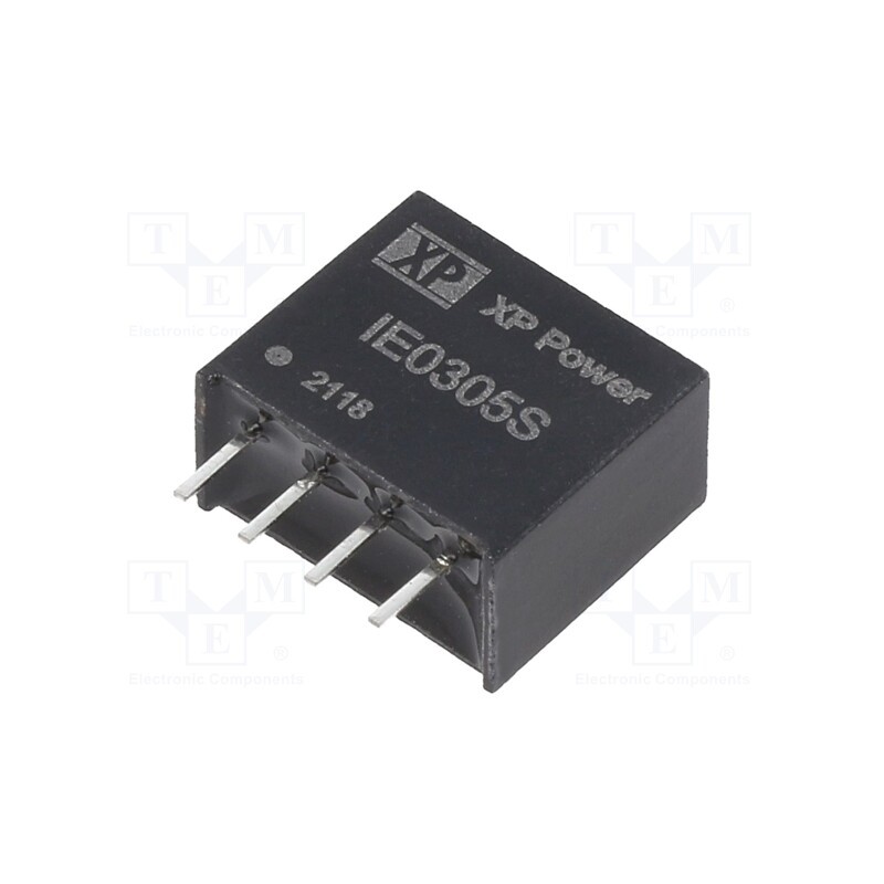 1 pcs x XP POWER - IE0305S - Converter: DC/DC, 1W, Uin: 3.3V, Uout: 5VDC, Iout: 200mA, SIP, 150kHz