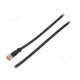 1 pcs x LUTRONIC - 0800 04 301 2M - Connection lead, M8, PIN: 4, straight, 2m, plug, 50VAC, 4A, -25÷80°C