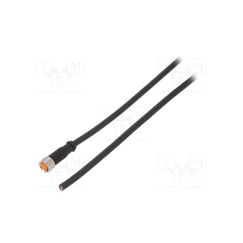 1 pcs x LUTRONIC - 0800 04 301 2M - Connection lead, M8, PIN: 4, straight, 2m, plug, 50VAC, 4A, -25÷80°C