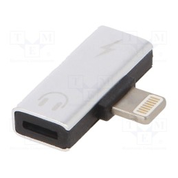 1 pcs x AKYGA - AK-AD-64 - Adapter, Apple Lightning socket x2,Apple Lightning plug