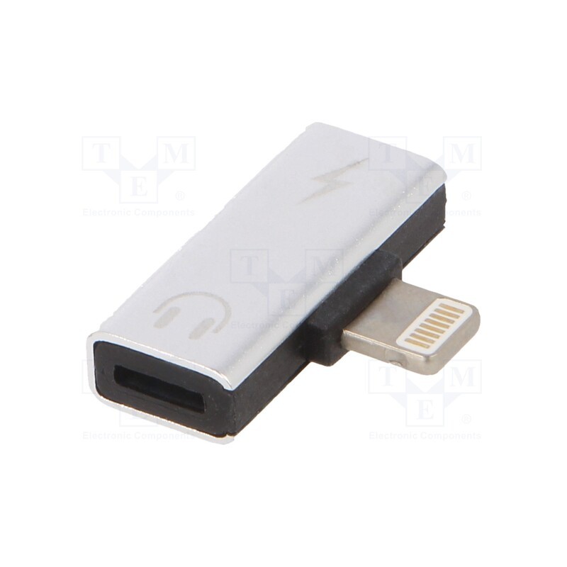 1 pcs x AKYGA - AK-AD-64 - Adapter, Apple Lightning socket x2,Apple Lightning plug