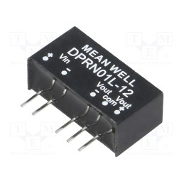 1 pcs x MEAN WELL - DPRN01L-12 - Converter: DC/DC, 1W, Uin: 4.75÷5.5V, Uout: 12VDC, Uout2: -12VDC