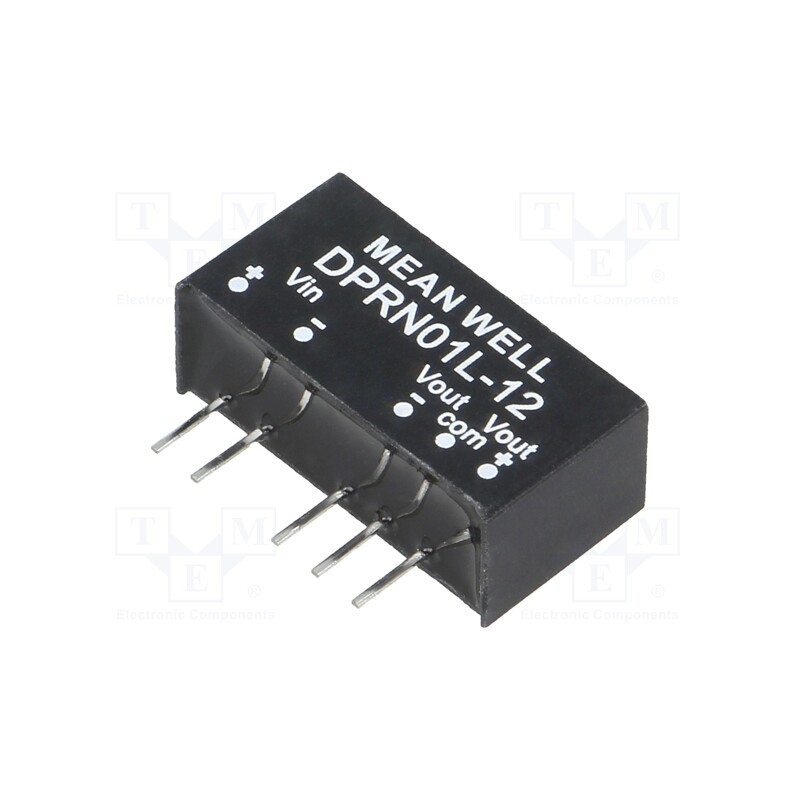 1 pcs x MEAN WELL - DPRN01L-12 - Converter: DC/DC, 1W, Uin: 4.75÷5.5V, Uout: 12VDC, Uout2: -12VDC