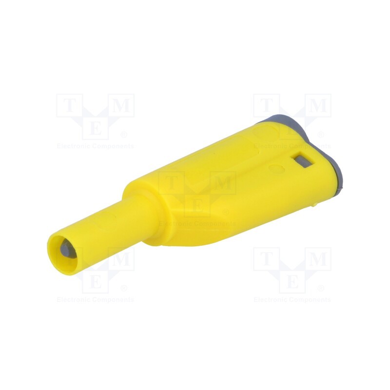 1 pcs x ELECTRO-PJP - 1066-GE - Plug, 4mm banana, 36A, 1kVAC, yellow, insulated, 56mm, 2.5mm2