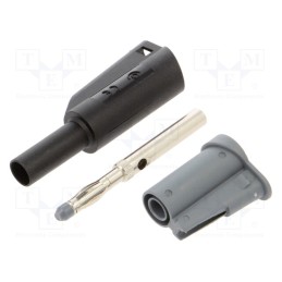 1 pcs x ELECTRO-PJP - 1066-SW - Plug, 4mm banana, 36A, 1kVAC, black, insulated, 56mm, 2.5mm2