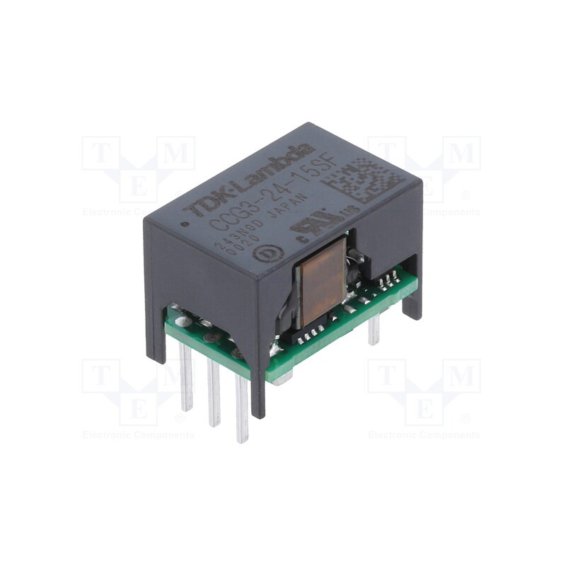1 pcs x TDK-LAMBDA - CCG3-24-15SF - Converter: DC/DC, 3W, Uin: 9÷36V, Uout: 15VDC, Iout: 100mA, THT, CCG3