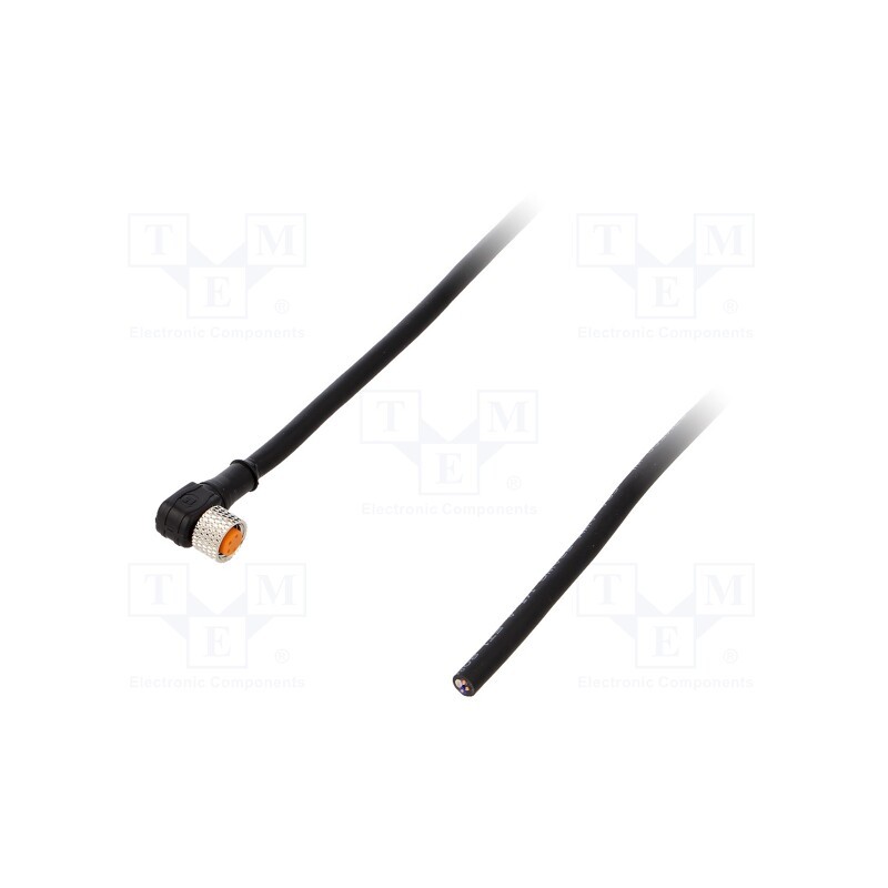 1 pcs x LUTRONIC - 0805 04 002 2M - Connection lead, M8, PIN: 4, angled, 2m, plug, 50VAC, 4A, -25÷80°C