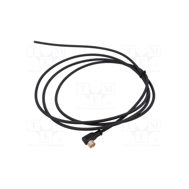 1 pcs x LUTRONIC - 0806 03 L1 300 2M - Connection lead, M8, PIN: 3, angled, 2m, plug, 4A, -25÷80°C, PUR, IP67