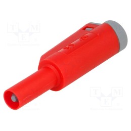 1 pcs x ELECTRO-PJP - 1066-RT - Plug, 4mm banana, 36A, 1kVAC, red, insulated, 56mm, 2.5mm2