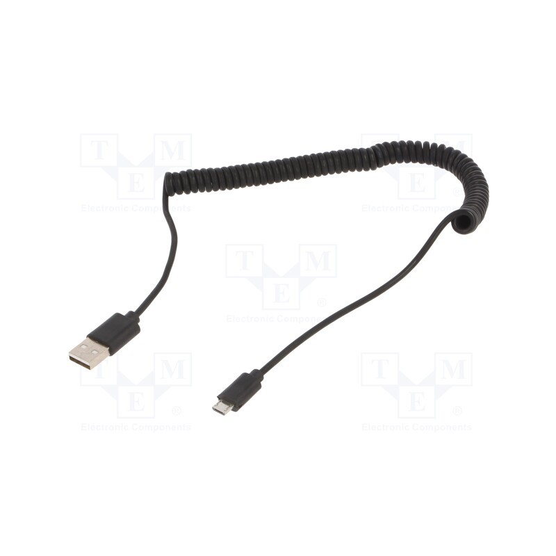 1 pcs x GEMBIRD - CC-MUSB2C-AMBM-6 - Cable, coiled,USB 2.0, USB A plug,USB B micro plug, gold-plated