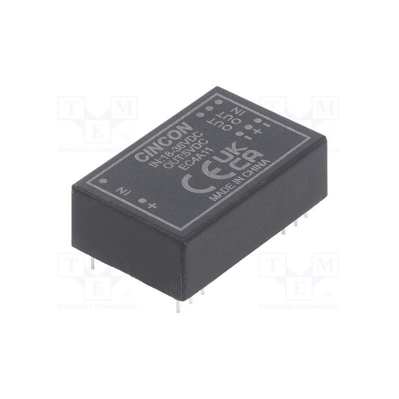 1 pcs x CINCON - EC4A11 - Converter: DC/DC, 5/6W, Uin: 18÷36V, Uout: 5VDC, Iout: 1A, DIP24, THT