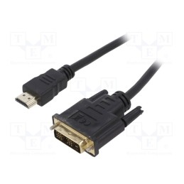 1 pcs x GEMBIRD - CC-HDMI-DVI-7.5MC - Cable, DVI-D (18+1) plug,HDMI plug, PVC, 7.5m, black, 30AWG