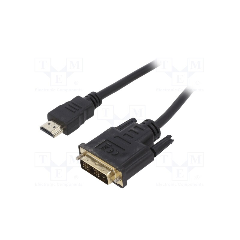 1 pcs x GEMBIRD - CC-HDMI-DVI-7.5MC - Cable, DVI-D (18+1) plug,HDMI plug, PVC, 7.5m, black, 30AWG
