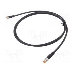 1 pcs x LUTRONIC - 0810 0800 04 301 1,5M - Connection lead, M8, PIN: 4, 1.5m, plug, 50VAC, 4A, -25÷80°C, PVC