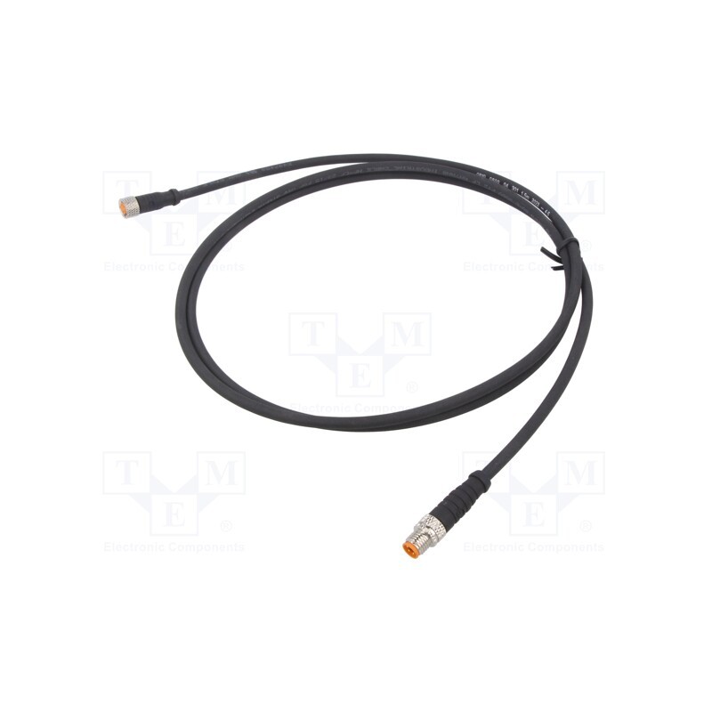 1 pcs x LUTRONIC - 0810 0800 04 301 1,5M - Connection lead, M8, PIN: 4, 1.5m, plug, 50VAC, 4A, -25÷80°C, PVC