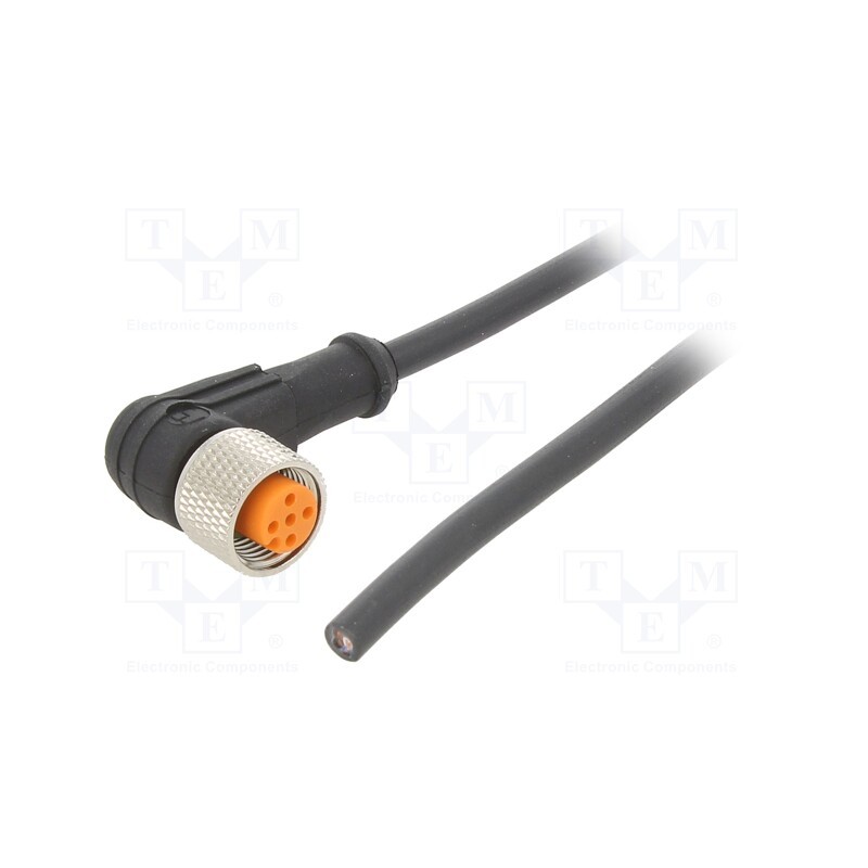 1 pcs x LUTRONIC - 1205 04 301 2M - Connection lead, M12, PIN: 4, angled, 2m, plug, 250VAC, 4A, -25÷80°C