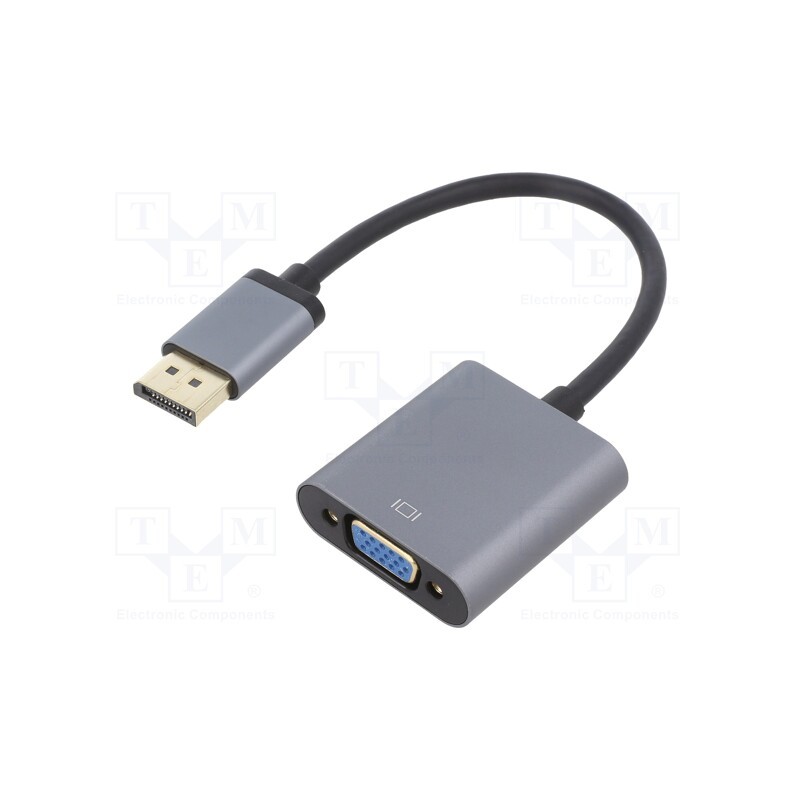 1 pcs x LOGILINK - CDA0109 - Converter, DisplayPort 1.1, 0.15m, grey, Enclos.mat: aluminium