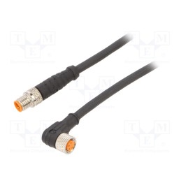 1 pcs x LUTRONIC - 0810 0805 04 301 2M - Connection lead, M8, PIN: 4, 2m, plug, 50VAC, 4A, -25÷80°C, PUR, IP67
