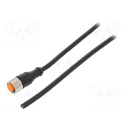 1 pcs x LUTRONIC - 1200 04 002 2M - Connection lead, M12, PIN: 4, straight, 2m, plug, 250VAC, 4A, IP67