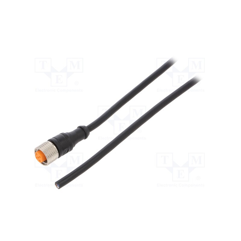 1 pcs x LUTRONIC - 1200 04 002 2M - Connection lead, M12, PIN: 4, straight, 2m, plug, 250VAC, 4A, IP67