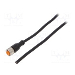 1 pcs x LUTRONIC - 1200 04 002 5M - Connection lead, M12, PIN: 4, straight, 5m, plug, 250VAC, 4A, IP67