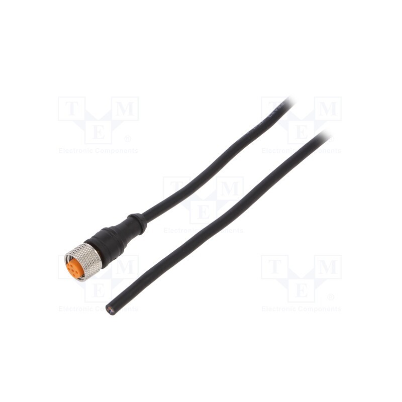 1 pcs x LUTRONIC - 1200 04 002 5M - Connection lead, M12, PIN: 4, straight, 5m, plug, 250VAC, 4A, IP67