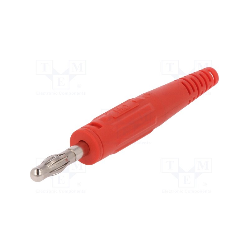 1 pcs x STu00c4UBLI - 64.9195-22 - Plug, 4mm banana, 32A, 60V, red, non-insulated, 2.5mm2, screw