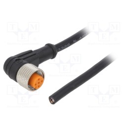 1 pcs x LUTRONIC - 1205 04 002 2M - Connection lead, M12, PIN: 4, angled, 2m, plug, 250VAC, 4A, -25÷80°C