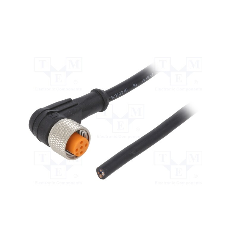 1 pcs x LUTRONIC - 1205 04 002 2M - Connection lead, M12, PIN: 4, angled, 2m, plug, 250VAC, 4A, -25÷80°C
