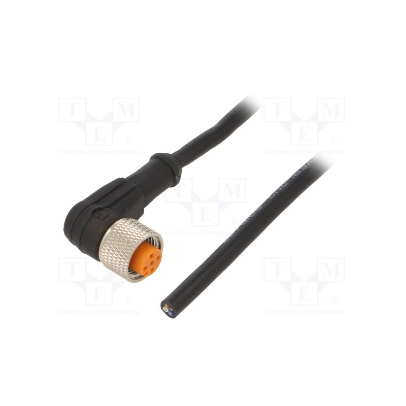 1 pcs x LUTRONIC - 1206 04 L2 002 5M - Connection lead, M12, PIN: 4, angled, 5m, plug, 4A, -25÷80°C, IP67