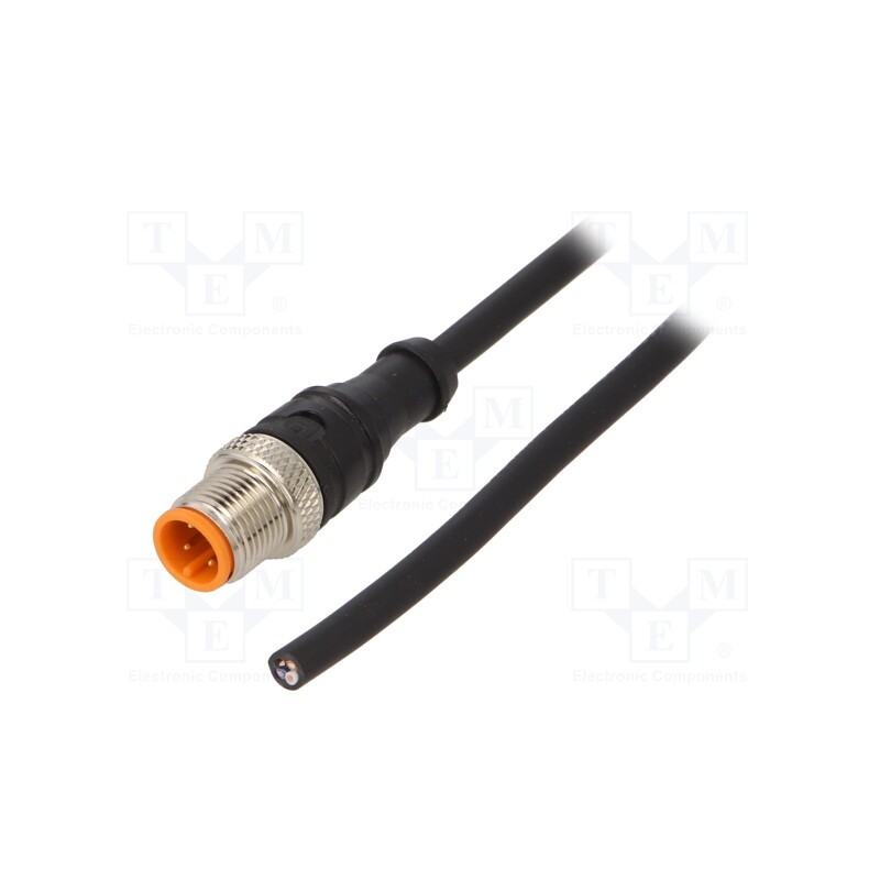 1 pcs x LUTRONIC - 1210 04 002 10M - Connection lead, M12, PIN: 4, straight, 10m, plug, 250VAC, 4A, IP67