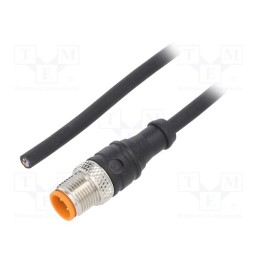 1 pcs x LUTRONIC - 1210 04 002 5M - Connection lead, M12, PIN: 4, straight, 5m, plug, 250VAC, 4A, IP67