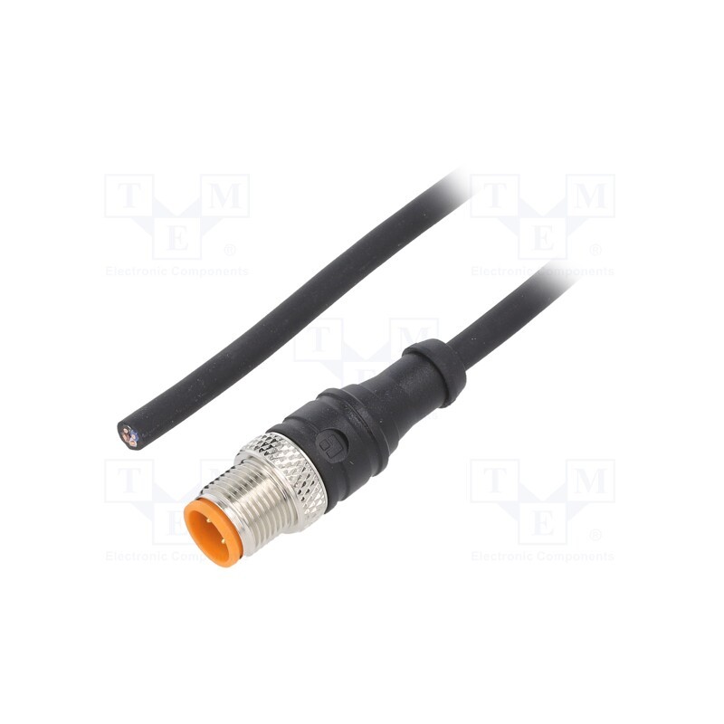 1 pcs x LUTRONIC - 1210 04 002 5M - Connection lead, M12, PIN: 4, straight, 5m, plug, 250VAC, 4A, IP67
