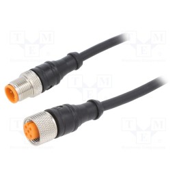 1 pcs x LUTRONIC - 1210 1200 04 002 5M - Connection lead, M12, PIN: 4, 5m, plug, 250VAC, 4A, -25÷80°C, IP67