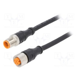 1 pcs x LUTRONIC - 1210 1200 05 003 2M - Connection lead, M12, PIN: 5, 2m, plug, 60VAC, 4A, -25÷80°C, IP67