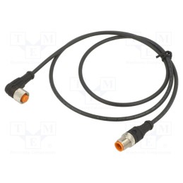 1 pcs x LUTRONIC - 1210 1206 03 L1 300 1M - Connection lead, M12, PIN: 3, 1m, plug, 4A, -25÷80°C, Insulation: PUR