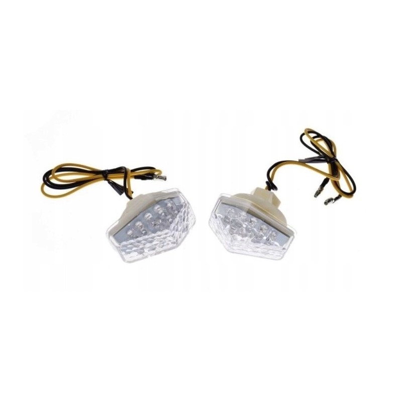 ATV turn signal set, white LED lens