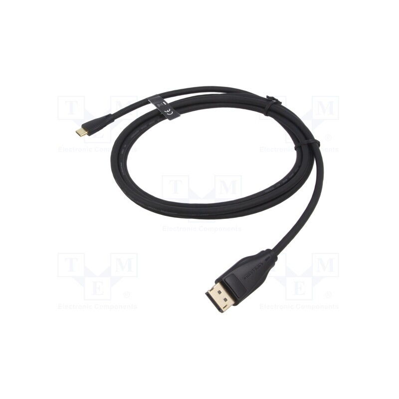 1 pcs x VENTION - CGYBH - Adapter, DisplayPort plug,USB C plug, gold-plated, 2m, black, PVC