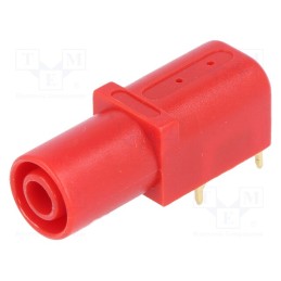 1 pcs x SCHu00dcTZINGER - SWEB 6656 AU/RT - Socket, 4mm banana, 24A, 1kV, red, gold-plated, -25÷80°C, 10mΩ