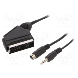 1 pcs x GEMBIRD - CCV-4444-15M - Cable, DIN mini 4pin plug,Jack 3.5mm 3pin plug,SCART plug, 15m