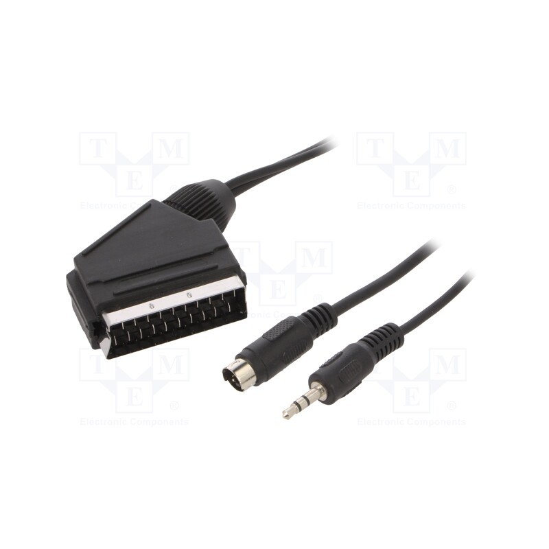1 pcs x GEMBIRD - CCV-4444-15M - Cable, DIN mini 4pin plug,Jack 3.5mm 3pin plug,SCART plug, 15m