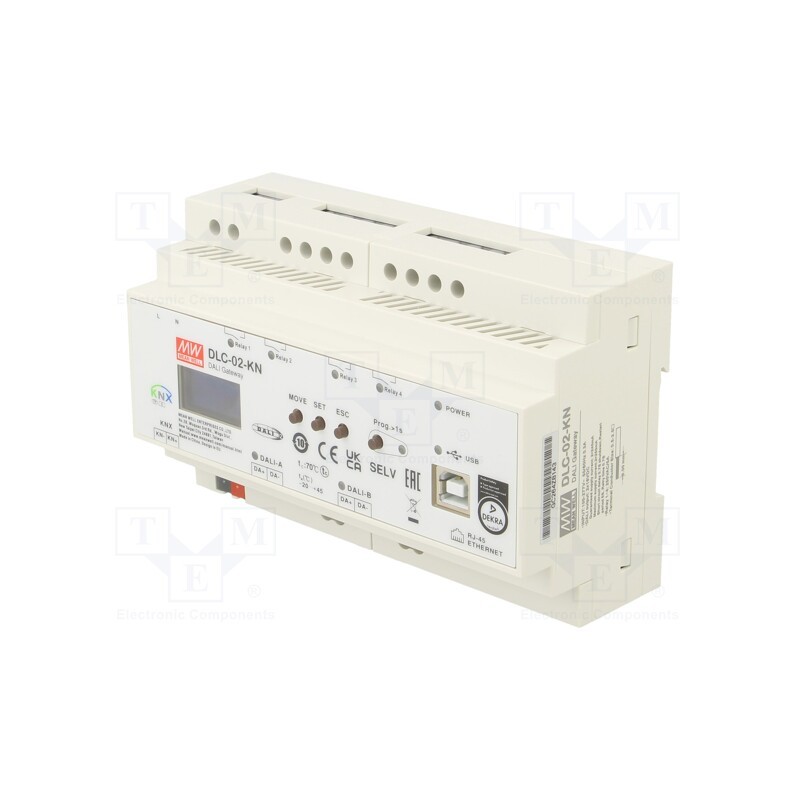 1 pcs x MEAN WELL - DLC-02-KN - KNX/DALI gateway, for DIN rail mounting, -25÷45°C