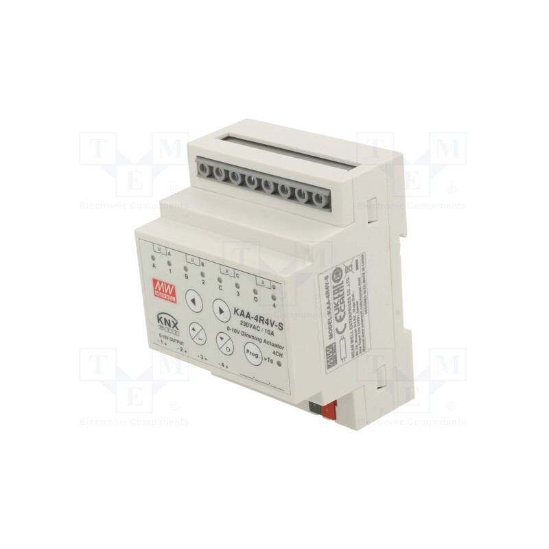 1 pcs x MEAN WELL - KAA-4R4V-10S - LED controller, KAA, for DIN rail mounting, 21÷31VDC, IP20, OUT: 8