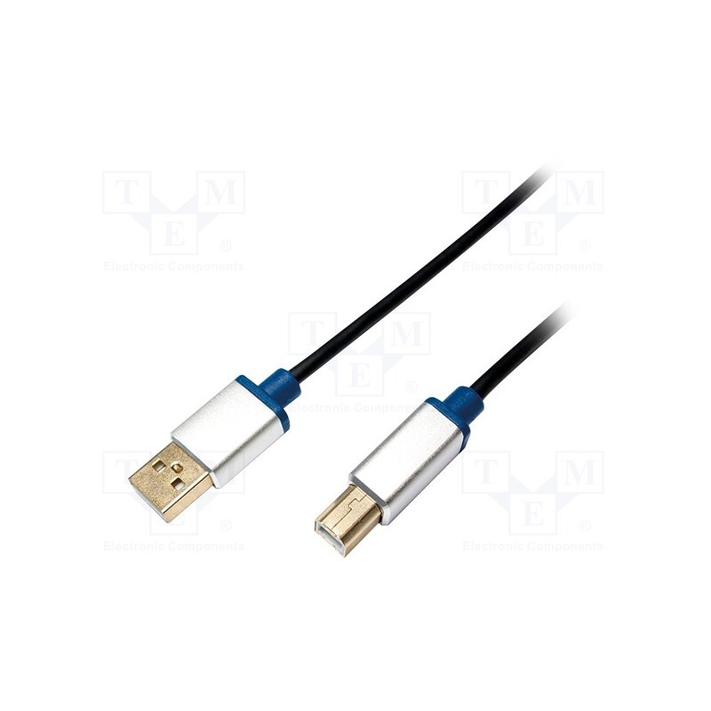 1 pcs x LOGILINK - BUAB220 - Cable, USB 2.0, USB A plug,USB B plug, 2m, black