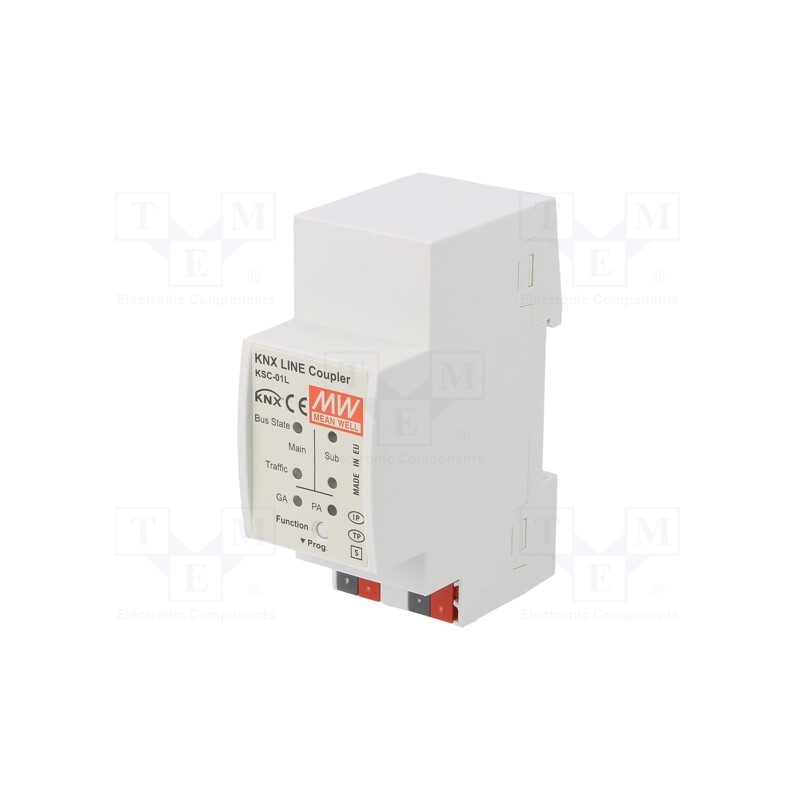 1 pcs x MEAN WELL - KSC-01L - Coupler/repeater, for DIN rail mounting, 21÷30VDC, IP20, -5÷45°C