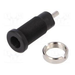 1 pcs x SCHu00dcTZINGER - SEB 3400 NI / SW - Socket, 2mm banana, 10A, 600V, 25mm, black, on panel,screw, 5mΩ