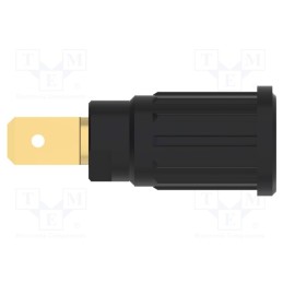 1 pcs x SCHu00dcTZINGER - SEPB 6453 AU / SW - Socket, 4mm banana, 32A, 1kV, black, gold-plated, on panel,push-in