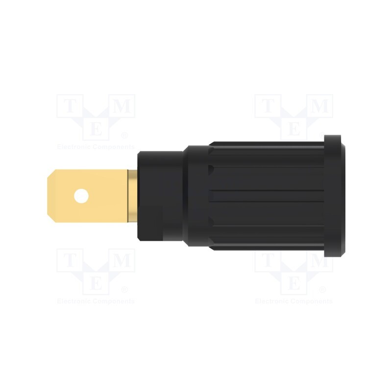 1 pcs x SCHu00dcTZINGER - SEPB 6453 AU / SW - Socket, 4mm banana, 32A, 1kV, black, gold-plated, on panel,push-in