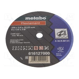 1 pcs x METABO - 616127000 - Cutting wheel, Ø: 230mm, Øhole: 22.2mm, Disc thick: 3mm, steel