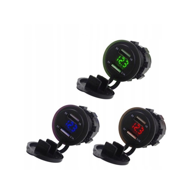 UTV USB socket, green display